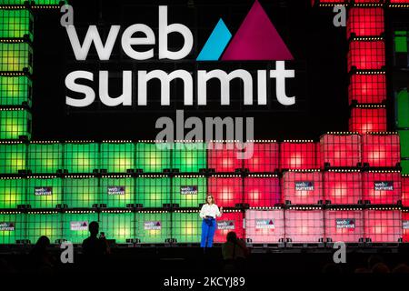 Lisbona, Portogallo. 04th Nov 2022. Ana Figueiredo, CEO di Altice Portugal, parla durante il quarto giorno del Web Summit 2022 a Lisbona. Il Summit Web si svolge dal 1-4 novembre. Credit: SOPA Images Limited/Alamy Live News Foto Stock