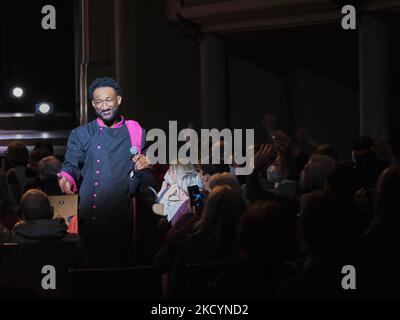 Eric Waddell durante il Concerto Eric Waddell & The Abundant Life Singers il 29 dicembre 2021 presso la Ristori Thather di Verona (Photo by Maria Cristina Napolitano/LiveMedia/NurPhoto) Foto Stock