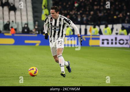 Federico Chiesa (Juventus FC) durante la serie Italiana di calcio A match Juventus FC vs SSC Napoli il 06 gennaio 2022 allo Stadio Allianz di Torino (Photo by Claudio Benedetto/LiveMedia/NurPhoto) Foto Stock