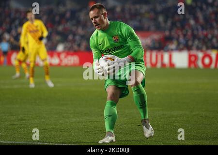 Marc-Andre ter Stegen, del FC Barcelona durante la partita la Liga tra Granada CF e FC Barcelona allo stadio Nuevo Los Carmenes il 8 gennaio 2022 a Granada, Spagna. (Foto di Ãlex CÃ¡mara/NurPhoto) Foto Stock