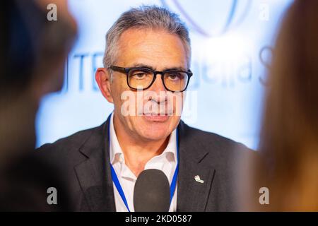 Fabrizio Pregliasco partecipa al tempo della Salute al Museo Nazionale della Scienza e della tecnologia Leonardo da Vinci il 05 novembre 2021 a Milano. (Foto di Alessandro Bremec/NurPhoto) Foto Stock