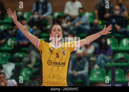 Ilaria Spirito di Bosca San Bernardo Cuneo durante la Serie Volley A1 incontro femminile tra Bosca S.Bernardo Cuneo e Trentino Rosa il 16 2022 gennaio alla pala Ubi Banca di Cuneo (Foto di Alberto Gandolfo/NurPhoto) Foto Stock