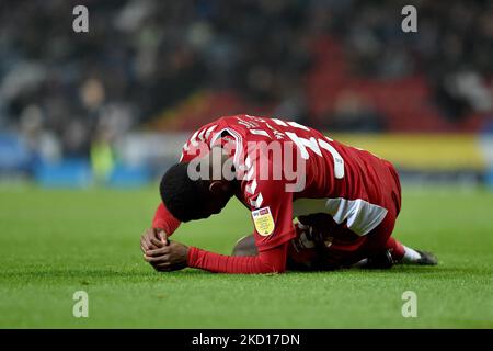 BLACKBURN, REGNO UNITO. GEN 24th Isaiah Jones del Middlesbrough Football Club durante la partita del Campionato Sky Bet tra Blackburn Rovers e Middlesbrough a Ewood Park, Blackburn lunedì 24th gennaio 2022.(Photo by Eddie Garvey/MI News/NurPhoto) Foto Stock