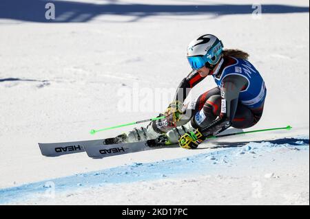 Ragnhild MOWINCKEL (NOR) durante la gara di sci alpino 2022 FIS Ski World Cup - Donna Slalom gigante il 25 gennaio 2022 sulla pista Erta di Plan de Corones (Foto di Luca Tedeschi/LiveMedia/NurPhoto) Foto Stock