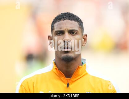 Sébastien Haller della Costa d'Avorio durante l'Egitto contro la Costa d'Avorio, Coppa delle Nazioni africane, allo stadio Ahmadou Ahidjo il 26 gennaio 2022. (Foto di Ulrik Pedersen/NurPhoto) Foto Stock