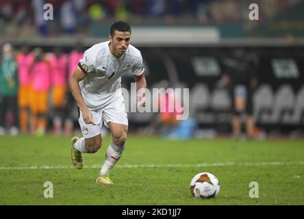 !e2! Durante l'Egitto contro la Costa d'Avorio, Coppa delle nazioni africane, allo stadio Ahmadou Ahidjo il 26 gennaio 2022. (Foto di Ulrik Pedersen/NurPhoto) Foto Stock