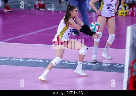 Lena Stigrot (Volley Roma) durante il Volley Serie Italiana A1 Women Match acqua&Sapone Roma Volley Club vs Bartoccini Fortinfissi Perugia il 30 gennaio 2022 alla pala EUR di Roma (Foto di Luigi Mariani/LiveMedia/NurPhoto) Foto Stock