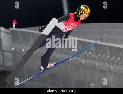 Juliane Seyfarth dalla Germania durante il salto con gli sci ai Giochi Olimpici invernali di Pechino 2022 al Zhangjiakou Genting Snow Park il 5 febbraio 2022 a Zhangjiakou, Cina. (Foto di Ulrik Pedersen/NurPhoto) Foto Stock