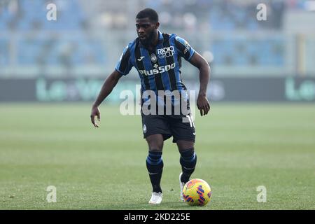 JEREMIE Boga (Atalanta BC) in azione durante la serie di calcio italiana A match Atalanta BC vs Cagliari Calcio il 06 febbraio 2022 allo Stadio Gewiss di Bergamo (Foto di Francesco Scaccianoce/LiveMedia/NurPhoto) Foto Stock