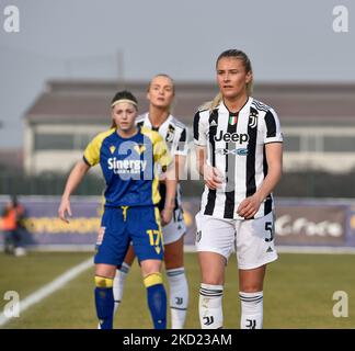 Amanda Nilden (Juventus) durante il calcio italiano Serie A Women Match Hellas Verona Women vs Juventus FC il 06 febbraio 2022 allo Stadio Sinergy di Verona (Photo by Giancarlo dalla Riva/LiveMedia/NurPhoto) Foto Stock