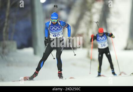 Susan Kuelm dall'Estonia durante il Biathlon ai Giochi Olimpici invernali di Pechino 2022 al Parco neve di Zhangjiakou Genting il 7 febbraio 2022 a Zhangjiakou, Cina. (Foto di Ulrik Pedersen/NurPhoto) Foto Stock