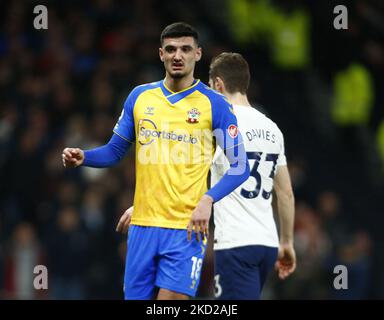 Armando broja di Southampton (in prestito da Chelsea) durante la Premier League tra Tottenham Hotspur e Southampton allo stadio Tottenham Hotspur , Londra, Inghilterra il 09th febbraio 2022 (Photo by Action Foto Sport/NurPhoto) Foto Stock