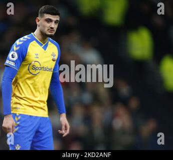 Armando broja di Southampton (in prestito da Chelsea) durante la Premier League tra Tottenham Hotspur e Southampton allo stadio Tottenham Hotspur , Londra, Inghilterra il 09th febbraio 2022 (Photo by Action Foto Sport/NurPhoto) Foto Stock