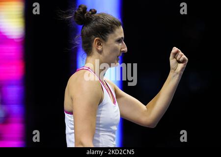 Irina-Camelia Begu in una partita contro Tereza Martintsova al torneo Ladies Trophy 2022 di San Pietroburgo. Irina-Camelia Begu ha vinto un punteggio totale di 6,4 6,2 San Pietroburgo, Russia. 11 feb 2022 (Foto di Valya Egorshin/NurPhoto) Foto Stock