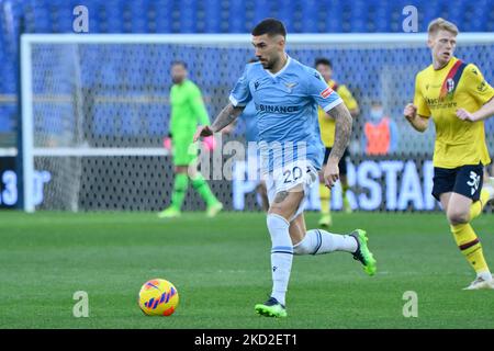 Mattia Zaccagni (SS Lazio) durante il Campionato Italiano di Calcio una partita del 2021/2022 tra SS Lazio vs Bologna FC allo Stadio Olimpico di Roma il 12 febbraio 2022. (Foto di Fabrizio Corradetti/LiveMedia/NurPhoto) Foto Stock