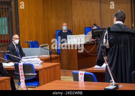 Il processo per il crollo degli ex edifici Iacp in Piazza Sagnotti ad Amatrice nel terremoto del 24 agosto 2016. Nell'udienza odierna - presso la Corte di Rieti - davanti al giudice arriva Fabrizio Curcio, Capo della protezione civile dal 2015 al 2017 e di nuovo al timone nel 2021. Rieti, 16 febbraio 2022. (Foto di Riccardo Fabi/NurPhoto) Foto Stock