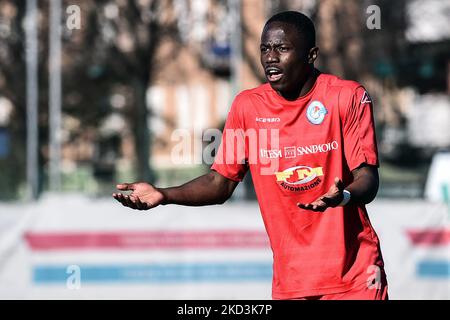 Mohamed Alì Zoma di U.C. AlbinoLeffe U19 durante la partita di calcio italiana Primavera 3 tra Pro Sesto 1913 U19 e UC AlbinoLeffe U19 allo stadio Breda di Sesto San Giovanni (mi), Italia, il 26 febbraio 2022. (Foto di Michele Maraviglia/NurPhoto) Foto Stock