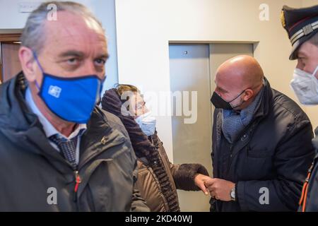 Cinquantasei case ricostruite dopo il terremoto del 2016 furono consegnate ad Amatrice. Altri 26 saranno consegnati per un totale di 82 famiglie. Ad Amatrice, Rieti, Italia, il 01 marzo 2022. (Foto di Riccardo Fabi/NurPhoto) Foto Stock