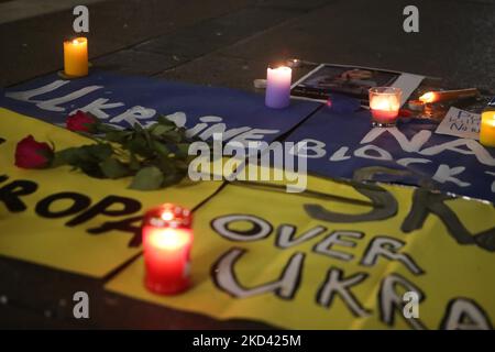 Rally per dimostrare contro l'invasione militare russa dell'Ucraina, il 01 marzo 2022, a Milano. (Foto di Mairo Cinquetti/NurPhoto) Foto Stock