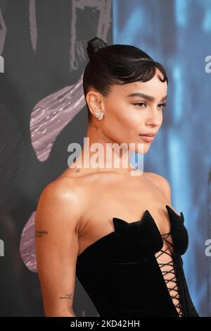 Zoë Kravitz partecipa alla prima mondiale di 'The Batman' al Lincoln Center Josie Robertson Plaza martedì 1 marzo 2022 a New York. (Foto di John Nacion/NurPhoto) Foto Stock