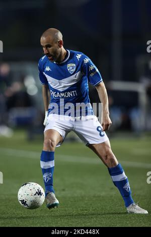 Rodrigo Palacio (Brescia Calcio) in azione durante il calcio italiano Serie B Match Brescia Calcio vs AC Perugia il 01 marzo 2022 allo Stadio Mario Rigamonti di Brescia (Photo by Francesco Scaccianoce/LiveMedia/NurPhoto) Foto Stock