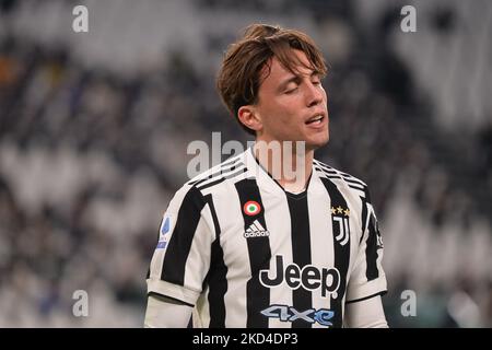 Luca Pellegrini delusione della Juventus FC durante la Serie A Football Match tra Juventus FC e Spezia allo Stadio Allianz, il 6 marzo 2022 a Torino (Foto di Alberto Gandolfo/NurPhoto) Foto Stock