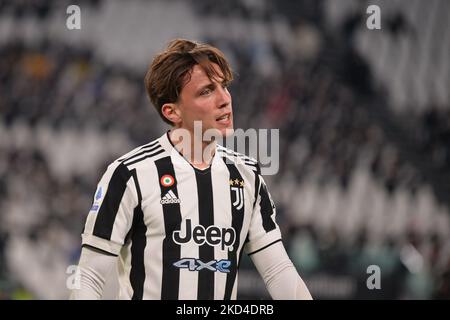 Luca Pellegrini delusione della Juventus FC durante la Serie A Football Match tra Juventus FC e Spezia allo Stadio Allianz, il 6 marzo 2022 a Torino (Foto di Alberto Gandolfo/NurPhoto) Foto Stock