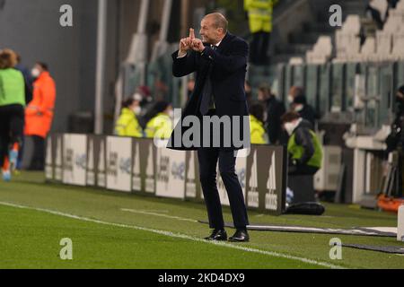 Massimiliano Allegri allenatore capo della Juventus FC delusione durante la Serie A Football Match tra Juventus FC e Spezia allo Stadio Allianz, il 6 marzo 2022 a Torino (Foto di Alberto Gandolfo/NurPhoto) Foto Stock