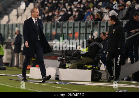 Massimiliano Allegri allenatore capo della Juventus FC delusione durante la Serie A Football Match tra Juventus FC e Spezia allo Stadio Allianz, il 6 marzo 2022 a Torino (Foto di Alberto Gandolfo/NurPhoto) Foto Stock