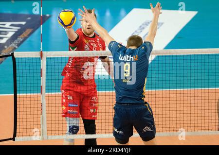 Ivan Zaytsev - Cucine Lube Civitanova durante il Volley Campionato Italiano Serie A Men Superleague Campionato Verona Volley vs Cucine Lube Civitanova il 12 marzo 2022 al Forum AGSM di Verona (Foto di Roberto Tommasini/LiveMedia/NurPhoto) Foto Stock