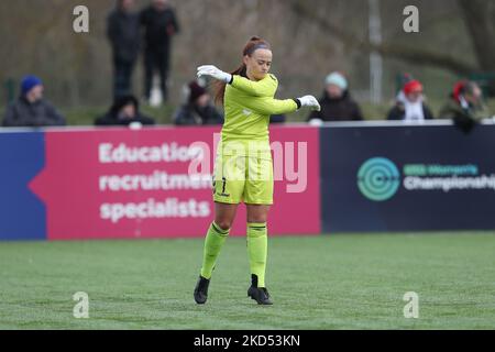 Naoisha McAloon of Durham Women durante la partita del campionato femminile fa tra il Durham Women FC e Coventry United al castello di Maiden, a Durham City, domenica 13th marzo 2022. (Foto di Mark Fletcher/MI News/NurPhoto) Foto Stock