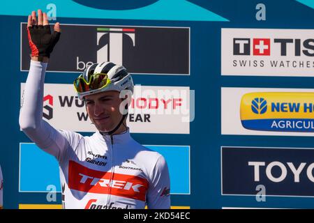 Ciccone al via dell'ultima tappa del Tirreno Adriatico da San Benedetto del Tronto, a San Benedetto, Ascoli, il 13 marzo, 2022. (Foto di Riccardo Fabi/NurPhoto) Foto Stock