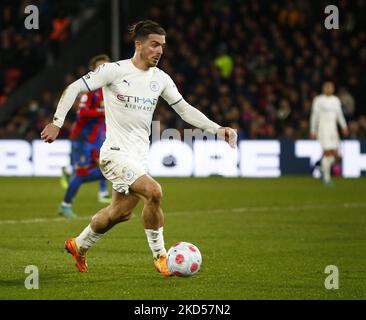 Jack Grealish di Manchester City durante la Premier League tra il Crystal Palace e Manchester City al Selhurst Park Stadium, Londra il 14th marzo 2022 (Photo by Action Foto Sport/NurPhoto) Foto Stock