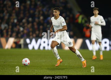 I Rodri di Manchester City durante la Premier League tra Crystal Palace e Manchester City al Selhurst Park Stadium, Londra il 14th marzo 2022 (Photo by Action Foto Sport/NurPhoto) Foto Stock