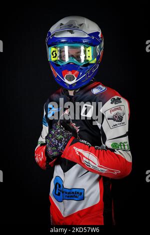 Freddy Hodder of Belle Vue Cool Running Colts durante la Belle Vue Aces Press Day presso lo stadio National Speedway di lunedì 14th marzo 2022.Credit: Eddie Garvey | MI News) (Photo by MI News/NurPhoto) Foto Stock