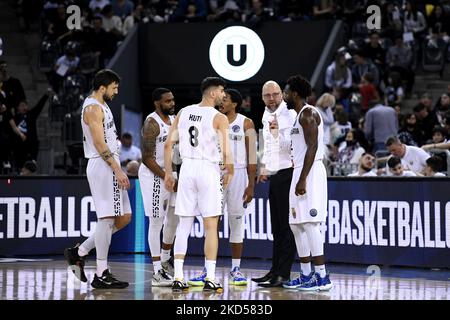 Durante il gioco U-BT Cluj-Napoca v Unicaja Baloncesto Malaga disputato in BT Arena da Cluj-Napoca, 8 marzo 2022 (Foto di Flaviu Buboi/NurPhoto) Foto Stock