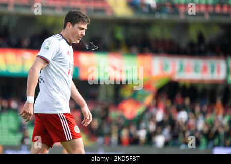 Gabriele Lunetta di Alessandria Calcio delusione durante la Serie B Football Match tra Ternana Calcio e US Alessandria, allo Stadio libero liberati, il 19 marzo 2022, a Terni (Foto di Alberto Gandolfo/NurPhoto) Foto Stock