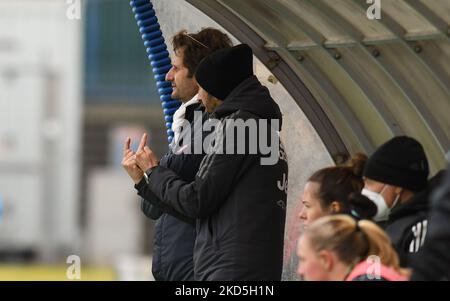 Joe Montemurro allenatore di Donne giovani durante il Campionato Italiano di Calcio a Women 2021/2022 match tra Napoli Femminile vs Juventus Women allo stadio Arena Giuseppe piccolo di Cercola (NA), Italia, il 19 marzo 2022 (Photo by Andrea D'amico/LiveMedia/NurPhoto) Foto Stock