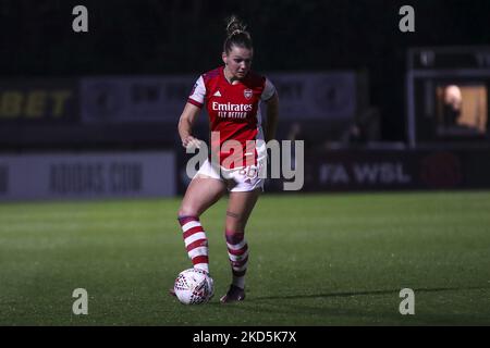 Laura Weinroither of Arsenal sulla palla durante la partita di fa Cup Vitality Women's tra Arsenal e Coventry Uniti a Meadow Park, Borehamwood Venerdì 18th marzo 2022. (Foto di Tom West/MI News/NurPhoto) Foto Stock