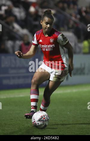 Nikita Parris di Arsenal sulla palla durante la partita di fa Cup Vitality Women's tra Arsenal e Coventry United a Meadow Park, Borehamwood venerdì 18th marzo 2022. (Foto di Tom West/MI News/NurPhoto) Foto Stock