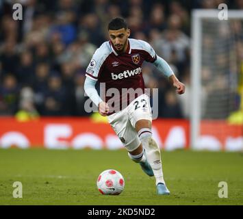 Benrahma detto del Ham del West durante la lega della Premier fra Tottenham Hotspur e il Ham Unito del West allo stadio di Tottenham Hotspur , Londra, Inghilterra il 07th marzo 2022 (Foto da azione Foto Sport/NurPhoto) Foto Stock