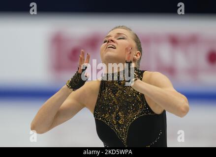 DASA GRM dalla Slovenia durante il Women's Short Program, presso la Sud de France Arena, Montpellier, Francia il 23 marzo 2022. (Foto di Ulrik Pedersen/NurPhoto) Foto Stock