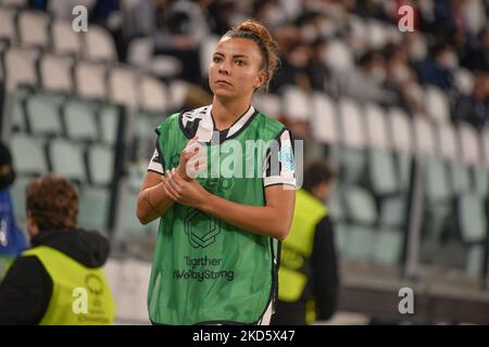 Arianna Caruso di Juventus durante la finale di UEFA Women's Champions League Quarter, prima tappa tra Juventus e Olympique Lyon, presso lo Stadio Juventus, il 23 marzo 2022 a Torino. (Foto di Alberto Gandolfo/NurPhoto) Foto Stock