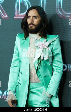 L'attore STATUNITENSE Jared Leto posa durante una fotocall per la prima del film 'Morbius' a Madrid il 23 marzo 2022. (Foto di Oscar Gonzalez/NurPhoto) Foto Stock