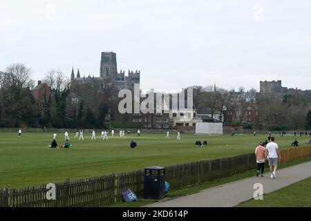 Una visione generale durante la partita della MCC University tra Durham UCCE e Durham County Cricket Club all'ippodromo di Durham City giovedì 24th marzo 2022. (Foto di will Matthews/MI News/NurPhoto) Foto Stock