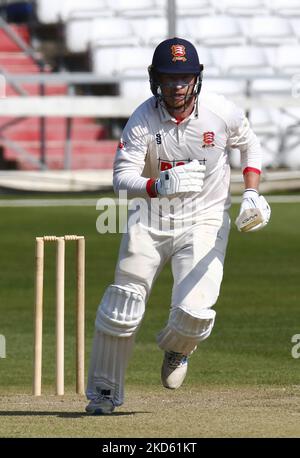 : Tom Westley di Essex in azione durante una partita amichevole Intra-Squad di CCC di Essex al campo della contea di Cloud a Chelmsford il 24th marzo 2022 (Foto di Action Foto Sport/NurPhoto) Foto Stock