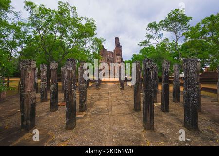 Tempio di Lankatilaka nella città patrimonio dell'umanità Polonnaruwa, Sri Lanka Foto Stock