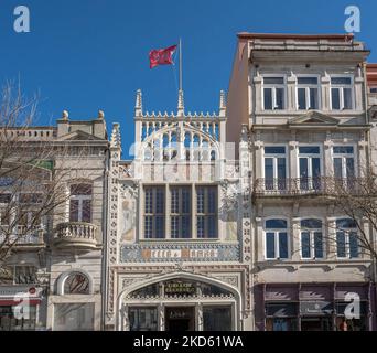 Facciata della Libreria Lello - Porto, Portogallo Foto Stock