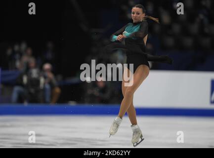 Nicole Schott dalla Georgia durante la finale di Womens, al Sud de France Arena, Montpellier, Francia il 25 marzo 2022. (Foto di Ulrik Pedersen/NurPhoto) Foto Stock