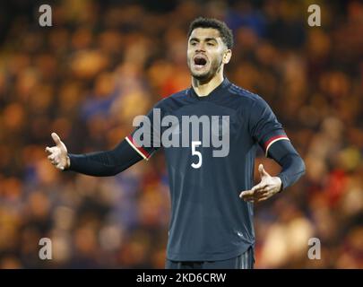 Jamie Lawrence di Germania Under20 durante Under 20 Internazionale tra Inghilterra Under 20 e Germania Under 20 al JobServe Community Stadium, Colchester il 29th marzo 2022 (Photo by Action Foto Sport/NurPhoto) Foto Stock